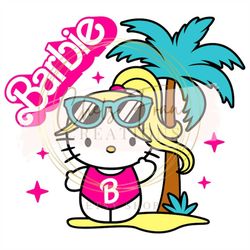 Hello Malibu Barbi Kitty DXF, SVG, PNG Files Come On Summer Barbi Babe Let's Go Party