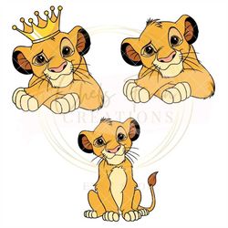 Baby Simba Svg Bundle, SVG, PNG, DXF files Cricut, Silhouette Vector Cut File The Lion King Boy Baby Shower Hakuna Matat