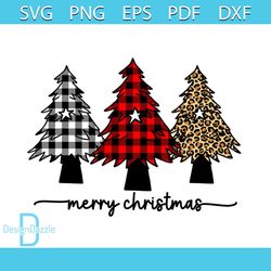 Merry Christmas Tree Png, Christmas Png, Plaid Pine Tree Png