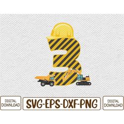Three 3yr 3rd Birthday Construction,Boy 3 Years Old, Costume  Svg, Eps, Png, Dxf, Digital Download