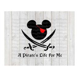 SVG DXF File for Pirate's Life For Me Mickey