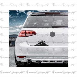 man looking from the trunk svg, car sticker, car svg png tunning