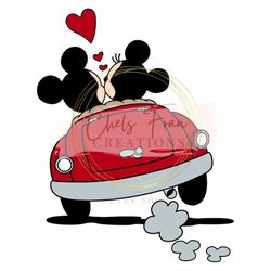 Love Car Mickey Boy Mouse Minnie Girl Mouse SVG, PNG, DXF, eps files, Cut files, Cricut Cupid Love Just Married Couple