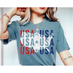 Usa Svg Png, Distressed Patriotic Shirt Design 4th Of July Png Fourth Of July Svg Grunge Sublimation Shirt Designs Ameri
