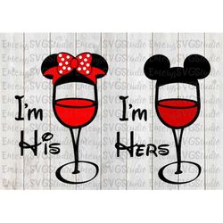 SVG DXF File for Mickey and Minnie I'm Hers I'm His