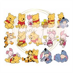 Winnie the Pooh 14 Layered Designs Svg Bundle, Instant Download, Bundle For Cricut, Silhouette Vector SVG PNG DXF Cut Fi