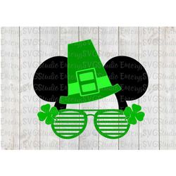 SVG DXF File for Shamrock Mickey Striped Glasses for St Patricks Day