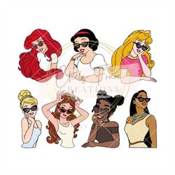 Summer Fashion Princess Sunglasses Bundle Layered SVG Files, PNG, DXF, eps files, Cut files, Cricut Baby Shower Girl Bir