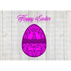 SVG DXF File for - Happy Easter Egg Design