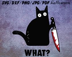 What Black Cat Halloween SVG, PNG, DXF, PDF, JPG,...