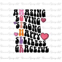 Groovy Mother's Day SVG PNG, Mom Definition Svg, Amazing Loving Strong Happy Graceful, Wavy Letters, Retro Flower, Vinta
