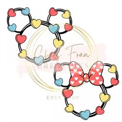 Sweetheart Bow Girl, Valentines Boy Ears I Mouse Head Svg, Cricut, Silhouette Vector Cut File I SVG, PNG, DXF, eps files