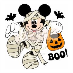 Halloween Mummy Mickey Boy Mouse SVG, DXF, Eps, PNG File, Cricuit or Silhouette File, Mickey, Mouse Cut File Trick or Tr