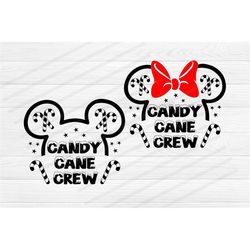SVG DXF File for Candy Cane Crew Mickey and Minnie