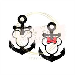 Cruise Anchor Mickey Boy Mouse Minnie Girl Mouse SVG, PNG, DXF, eps files, Cricut Summer Family Trip