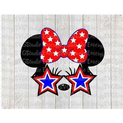 SVG DXF File for Minnie with Star Shaped Sunglasses