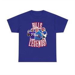 Buffalo Bills Football T-Shirt - Legends (late 80s - 90s era), Jim Kelly, Marv Levy, and Bruce Smith