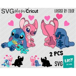 Angel and character love SVG, Cricut svg, Clipart, Layered SVG, Files for Cricut, Cut files, Silhouette, T Shirt svg png
