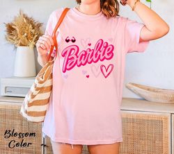 comfort colors barbie heart shirt, cheetah barbie shirt, gift for her