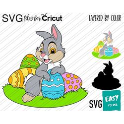 Happy Easter character rabbit SVG, Cricut svg, Clipart, Layered SVG, Files for Cricut, Cut files, Silhouette, T Shirt, B