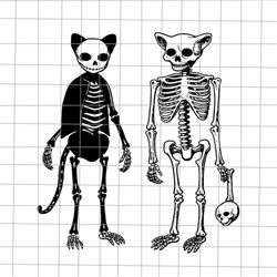 Halloween Skeleton Cat Svg, Cat halloween svg, Skeleton Black Cat Svg, Couple Halloween Svg, Skeleton Halloween Svg, Wom