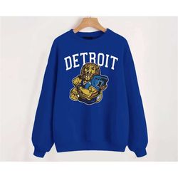 Detroit Football Vintage Mascot Royal Color Sweatshirt, Detroit Football Team Old School Vintage Shirt, Retro American F
