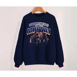 Vintage Chicago Football Monster Bootleg City Style Navy Sweatshirt, Chicago Football Team Vintage Shirt, Retro American