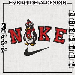 Nike Youngstown State Penguins Embroidery Designs, NCAA Embroidery Files, NCAA Machine Embroidery Files, NCAA Designs