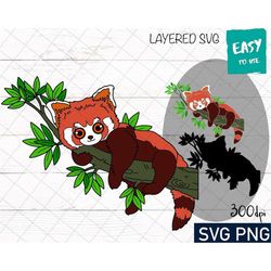 Red Panda SVG, Cricut svg, Clipart, Layered SVG, Animal svg, Files for Cricut, Cut files, Silhouette, T Shirt svg png
