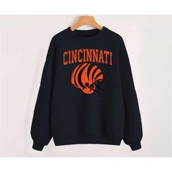 Vintage Cincinnati Football Helmet Black Sweatshirt, Cincinnati Football Team Shirt, Retro American Football Sweatshirt,