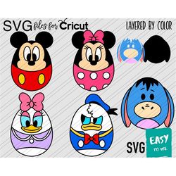 Bundle Happy Easter characters SVG, Cricut svg, Clipart, Layered SVG, Files for Cricut, Cut files, Silhouette, T Shirt,