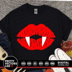 Vampire Lips Svg, Halloween Svg, Vampire Teeth Cut Files, Scary Kiss Svg, Dxf, Eps, Png, Vampire Bite Svg, Mouth, Fangs,