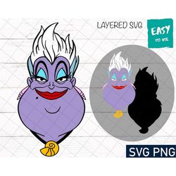 Cartoon character Sea Queen SVG, Cricut svg, Clipart, Layered SVG, Files for Cricut, Christmas svg, Cut files, Silhouett