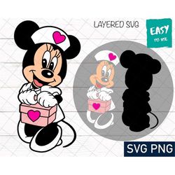 Cartoon Nurse SVG, Cricut svg, Clipart, Layered SVG, Files for Cricut, Cut files, Silhouette, T Shirt svg, Valentine day