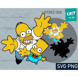 Homer Cartoon SVG, Cricut svg, Clipart, Layered SVG, Files for Cricut, Christmas svg, Cut files, Silhouette, T Shirt, Pr