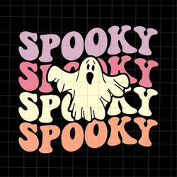 Groovy Spooky Ghost Halloween Svg, Spooky Ghost Svg, Ghost Halloween Svg, Cute Ghost Halloween Svg