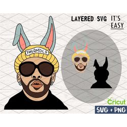 Bad Bunny SVG, Cricut svg, Clipart, Layered SVG, Files for Cricut, Cut files, T Shirt svg, Silhouette png