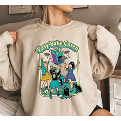 Easy Bake Coven Halloween Sweatshirt and Hoodie, Halloween Crewneck Shirt,Halloween Retro 90s Shirt,Vintage Halloween Sh