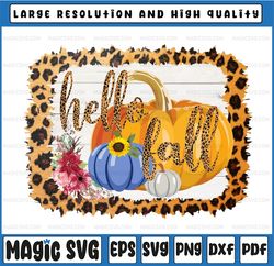 Hello fall png,fall sublimation designs downloads,digital download,sublimation graphics,leopard frame,fall pumpkin,print