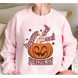 Howdy Pumpkin Sweatshirt and Hoodie,Halloween Shirt ,Cowboy Ghost Shirt,Western Halloween Shirt, Country Cowgirl Shirt,