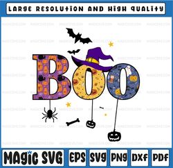 boo halloween costume png, halloween gift, witch hat png, spider, bats sublimation design download