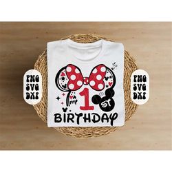 Mouse 1st Birthday Svg for cricut, First birthday print for t-shirt, Birthday Svg, Birthday boy Svg, Png, Dxf, Pdf, Ai