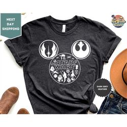 Star Wars Themed Mickey Mouse Shirt, Mickey Head Shirt, Disney Family Shirt, Star Wars Shirt, Star Wars Gifts, Disney Tr