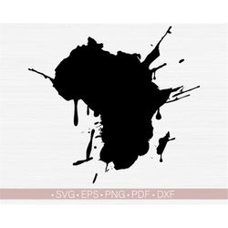 Drippin Africa Map Svg Png, Melanin Svg, African American Svg Cut File for Cricut, Silhouette Eps Dxf Pdf, Craft Machine