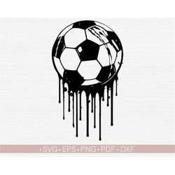 Dripping Soccer Svg Png, Soccer Ball Svg, Shirt Design Distressed Cut File for Cricut, Sublimation or Print, Silhouette