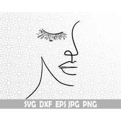 face contour Svg , Dxf , Jpg , Png , Eps Cut File Download digital Silhouette Cricut File