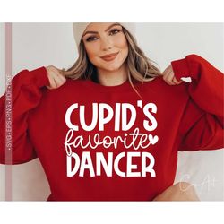 Cupid's Favorite Dancer Svg, Valentine Dancer Shirt Design, Funny Valentine's Day Svg Files for Cricut Silhouette Eps Dx