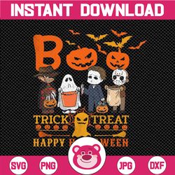 Boo PNG, Halloween Horror Characters PNG, Tri-ck Or Tre-at, Horror Movie Killers PNG Happy Halloween, Halloween Gift