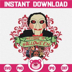 Happy Halloween Horror Movie Characters PNG, Scary Movies Png Printable, Halloween Characters Png, Sublimation Printing