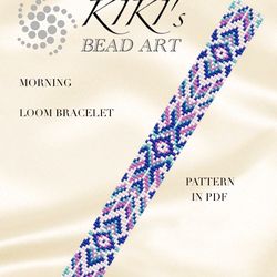 Bead Loom pattern, Morning LOOM bracelet bead pattern, cuff design PDF pattern - instant download